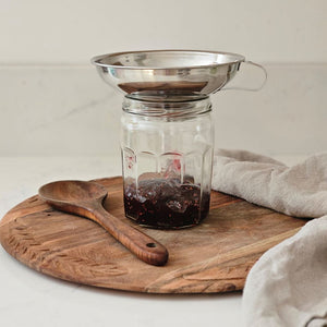 The Stainless Steel Mason Jar Funnel is designed to work with both Regular and Wide Mouth Mason jars, as well as other containers. The opening is slightly smaller than a Regular Mouth opening; it fits all Mason jars perfectly. This stainless steel is ideal for canning small batches of baby food, sauces, jams and purees. In addition to canning, it can be used to neatly portion batter into muffin tins or cake pans, or pair it with a strainer or cheesecloth for filtering homemade broths and juices 
