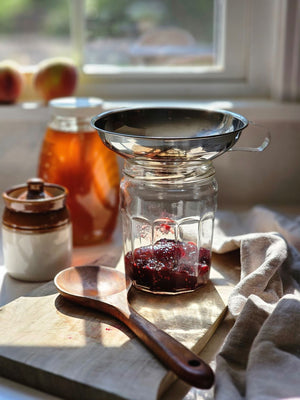 The Stainless Steel Mason Jar Funnel is designed to work with both Regular and Wide Mouth Mason jars, as well as other containers. The opening is slightly smaller than a Regular Mouth opening; it fits all Mason jars perfectly. This stainless steel is ideal for canning small batches of baby food, sauces, jams and purees. In addition to canning, it can be used to neatly portion batter into muffin tins or cake pans, or pair it with a strainer or cheesecloth for filtering homemade broths and juices 