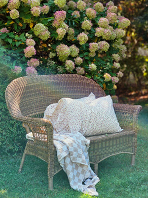 Add beautiful texture and vintage style to your bedroom with the Sweet Prairie Pillowcase Set. This cotton pillow slip set includes a delightful vintage floral pattern in soft creamy yellow with small mauve flowers and moss green details. The set features double-sewn seams for extra durability as well as extra length to ensure good coverage of your fill pillow (not included). An generous 8-inch ruffle lends country cottage elegance. The 100% cotton weave features a crisp, vintage feel.