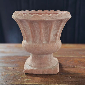 Terracotta Urn with Scalloped Edge