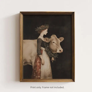 Milkmaid at Christmas Art Print