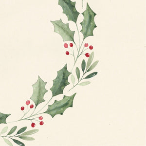 The simplicity of this Vintage Art Print, Holly Wreath, gives it a magical quality. The background is slightly aged for a timeworn feel. It is printed on high quality card stock with archival ink. Original art has been digitally retouched to preserve characteristics, grain and cracks. Image size: 8"x 10". Print only. No frame included.