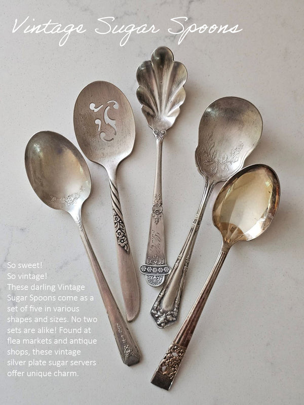 Huger Spoon Vintage Sugar Spoons, Set of Five - Farmhouse Wares