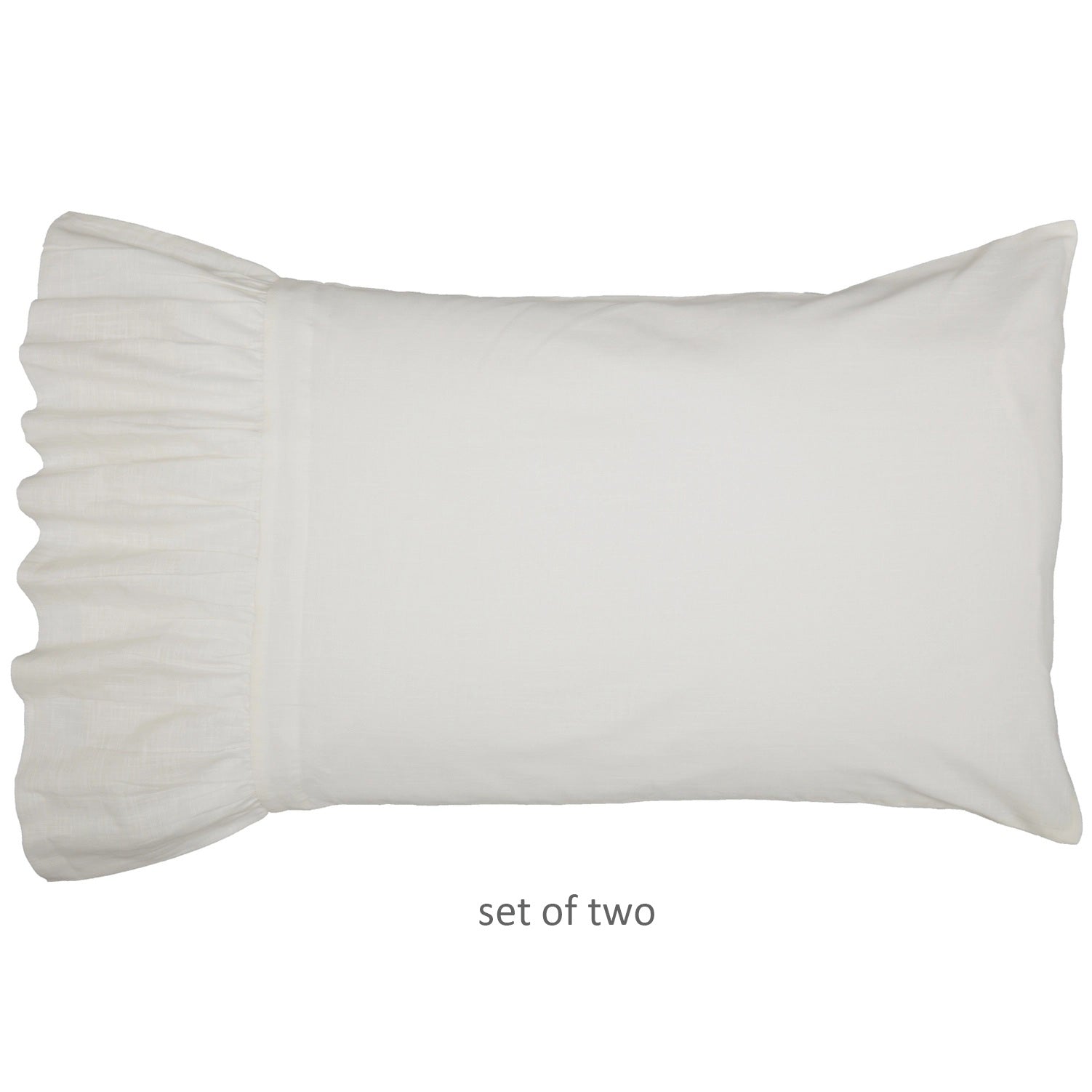 Vintage White Oversized Ruffled Edge Pillow Sham Set - Farmhouse Wares
