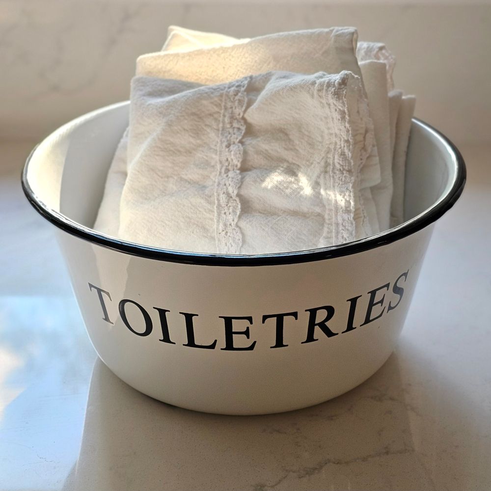 White Enamel Toiletries Bowl