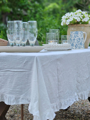 Inspired by antique shop finds, the Vintage Style Etched Flute Glasses, Set of Four brings timeless elegance to any occasion. The etched flower design lends a sophisticated vintage aesthetic that adds character and charm to any table setting. Ideal for farmhouse kitchens, cottage-style entertaining, or as a meaningful gift for those who appreciate quality glassware