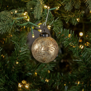 Vintage Style Etched Kugel Ornament Set