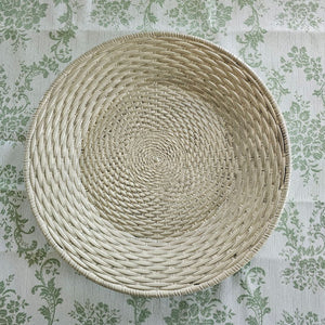 Weathered White Basket Weave Plate Tray