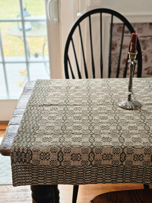 Welsh Inspired Table Square, Green and Flax Design