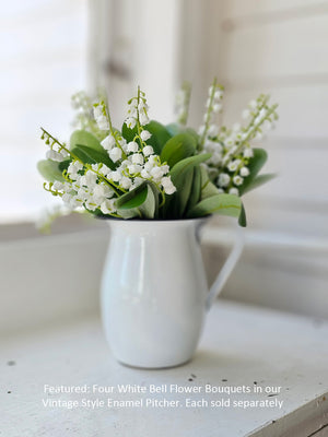 Vintage Style Enamel Pitcher with Black Rim