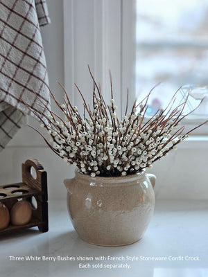 Winter White Berries in Confit Crock