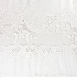 White Linen and Lace Duvet Cover and Sham Set