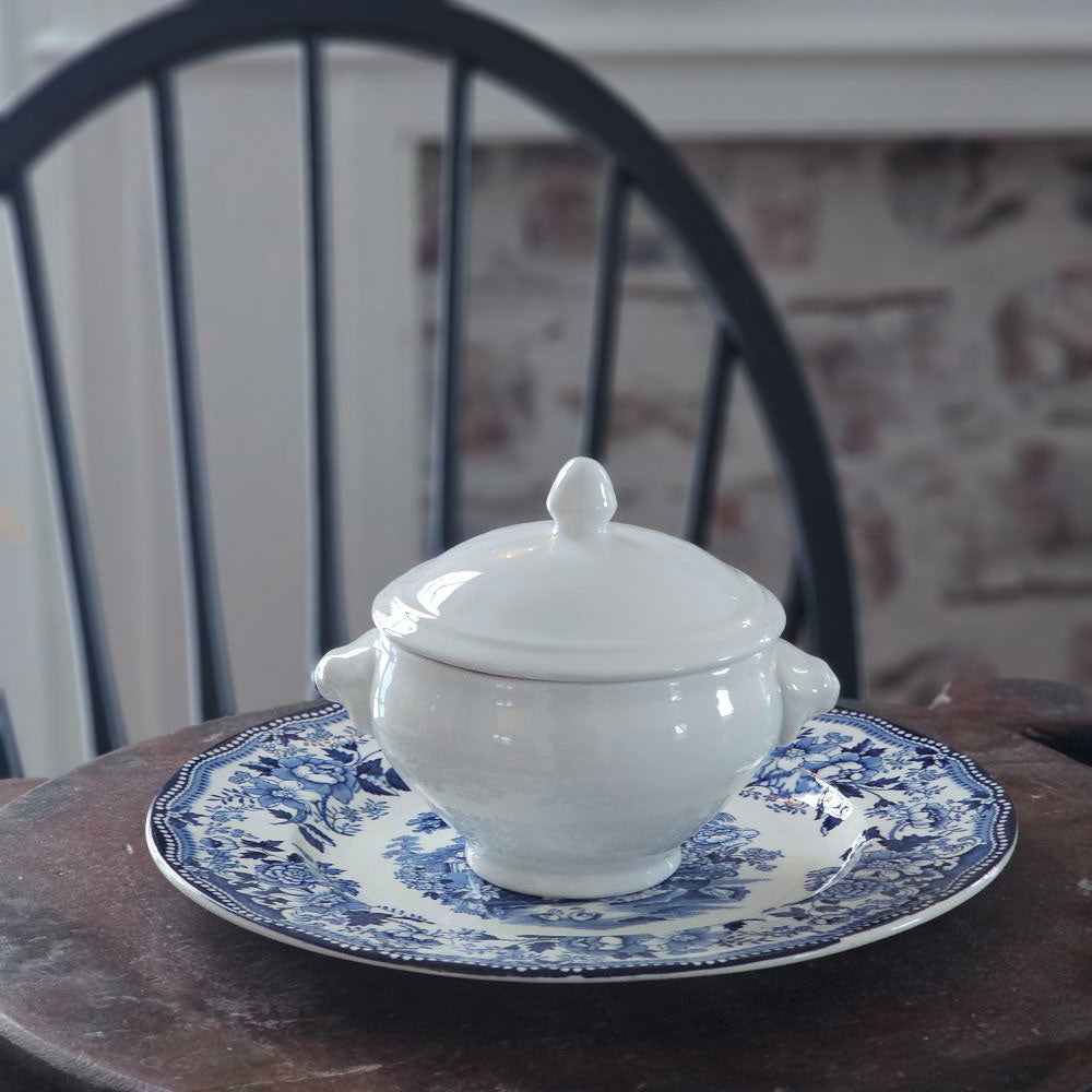 White Soup Bowl with Lid