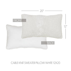 White Cable Knit Pillow