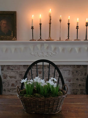 White Paper Flag Garland on Mantel