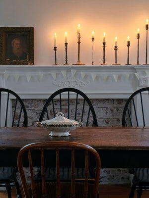 White Paper Flag Garland On Wood Spool