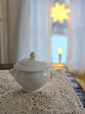 White Soup Bowl with Lid