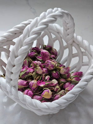 White Woven Porcelain Basket