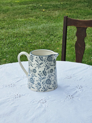 White and Blue Floral Pitcher