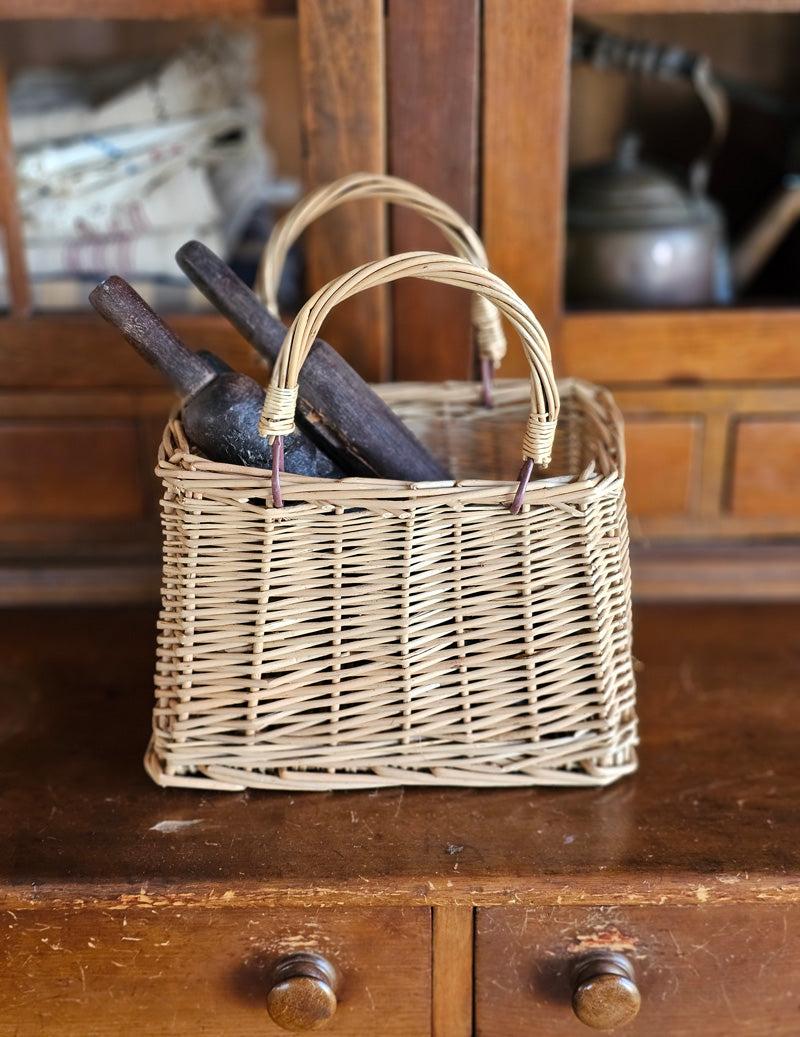 Wicker Carry Basket Bag - Farmhouse Wares Wicker Carry Basket Bag - Farmhouse Wares
