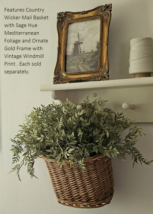 Country Wicker Mail Wall Basket