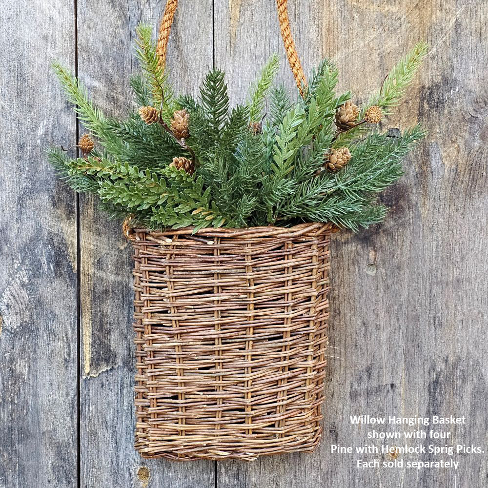 Nothing says English country cottage style quite like natural willow. This Willow Hanging Basket lends charm and easy style in any season. 