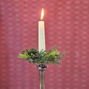 Winter Green Pine Candle Ring Farmhouse Wares