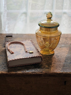 Iridescent Gold Glass Canister