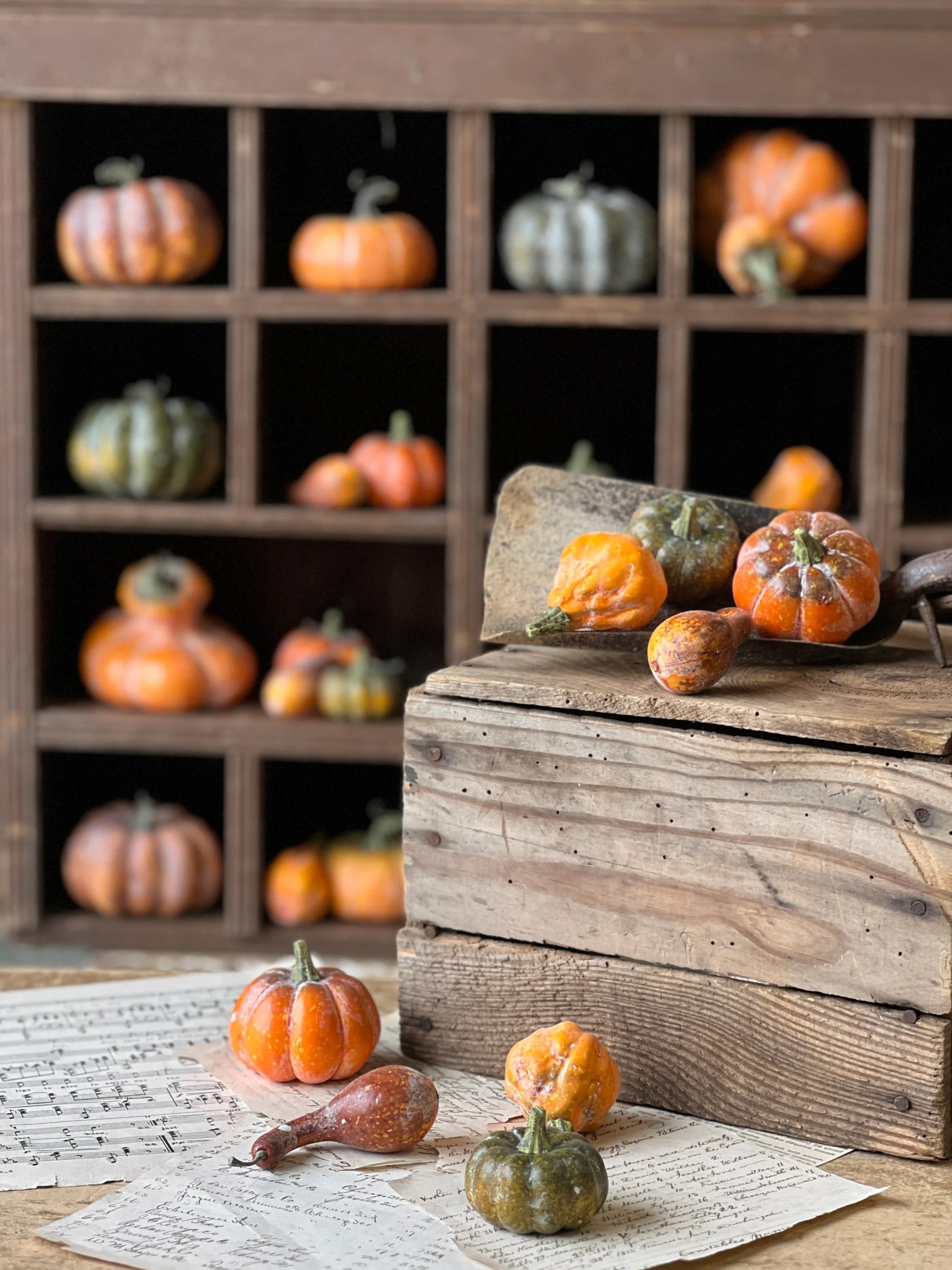 Farmhouse Fall Decor Kitchen Towels and Pot Holder Set Green and White  Pumpkins