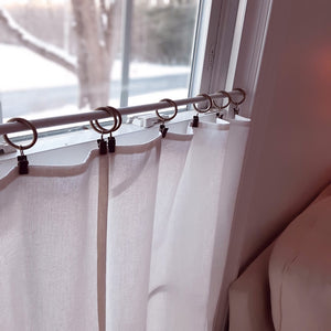 Curtain Ring Clips for no-sew curtains, Curtains made from dishtowels