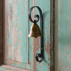 Our General Store Door Bell transports you right back to simpler times. Just one jolly ring of this bell and you’ll be reminded of the scent of worn-wood floors and penny candy from your favorite old country store. This bell mounts to your door, and when the door is opened, the bell moves and rings to let you know you have company.  3"W x 3.25" deep x  9.5" H