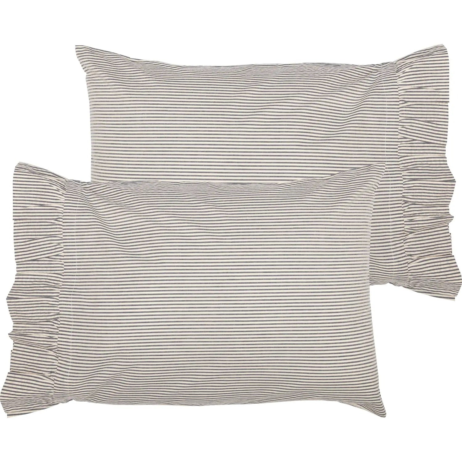 Portsmouth Blue Ticking Stripe Pillow Case Set - Farmhouse Wares