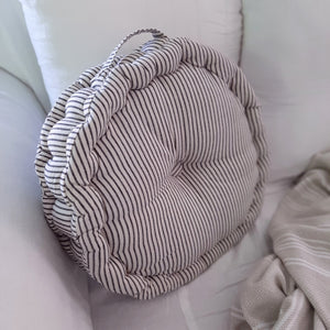 Striped Round Tufted Pillow Cushion