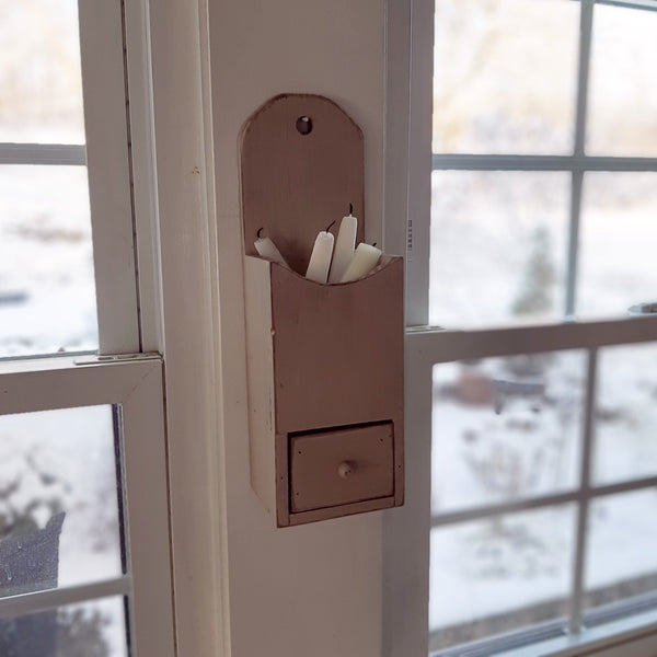 Wood Candle Box with Drawer - Farmhouse Wares