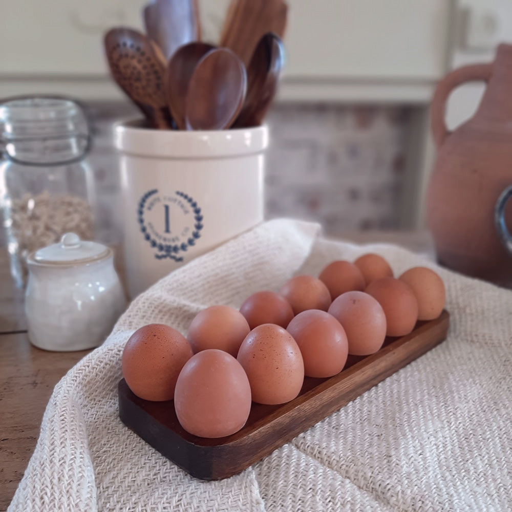 Rustic Wood Egg Holder Rack