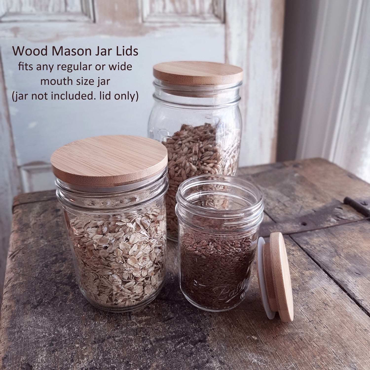 Wood Mason Jar Lids [2]