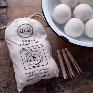 Our amazing Wool Dryer Balls, Set of Six naturally soften and fluff your laundry while helping you reduce drying time by 20% to 40% depending on load size. Hand made from 100% organic and cruelty-free certified New Zealand wool to the core - no fillers or additives. In additional to being 100% compostable, these eco-friendly dryer balls increase dryer efficiency.  Their movement helps separate your fabrics allowing the heat to better flow between them.